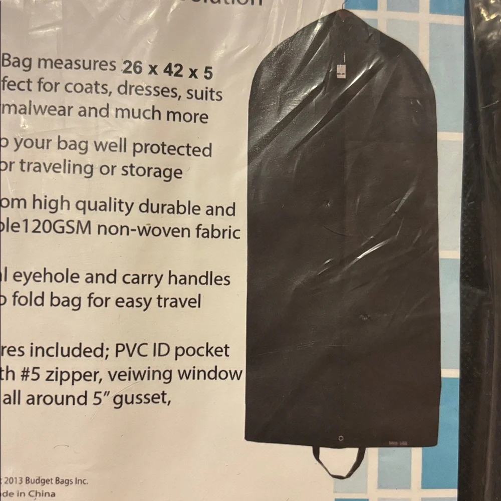 Bags for Less Black Garment Travel Bag 2Pk NWT
